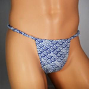 六尺　褌　静海波　青　男性用下着　パンツ