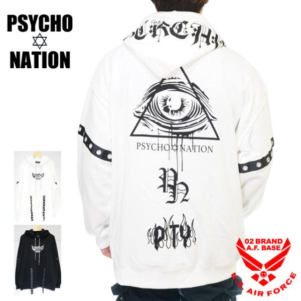 アウトレットセール!!サイコネーション アイコン プリント ルーズサイズ プルパーカー ユニセックス...