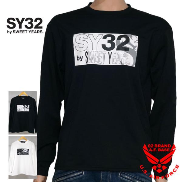 アウトレットセール!!SY32 LOGO MIX BOX プリント 長袖Tシャツ ロンTee メンズ...