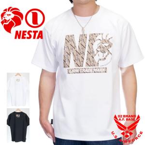 ネスタブランド モノグラム ロゴ プリント ルーズサイズ ドライ 半袖Tシャツ メンズ 新作2021年モデル NESTA BRAND 212nb1015