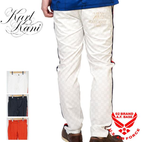 アウトレットセール!!カールカナイゴルフ ブロックチェック柄 クラシック ライン ストレッチ パンツ...