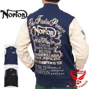 ノートン ロゴ刺繍 裏毛 スタジャン メンズ 新作2023-2024年モデル NORTON 233n1312｜02brand