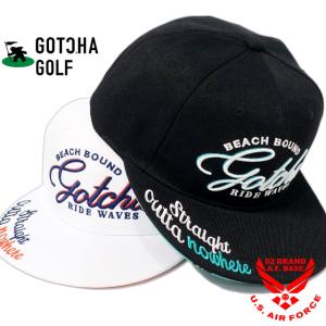 ガッチャゴルフ 2トーン 3Dロゴ刺繍 平ツバキャップ 帽子 ユニセックス 新作2024年モデル GOTCHA GOLF 242gg8710｜02brand