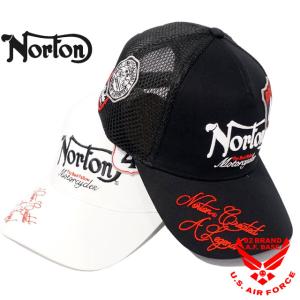 ノートン プレミアムワッペン ロゴ刺繍 ツイル メッシュキャップ 帽子 メンズ 新作2024年モデル NORTON 242nn8700｜02brand