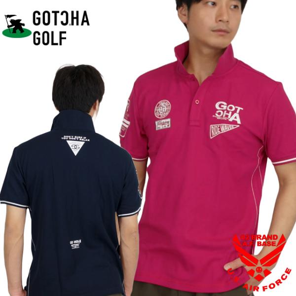 ガッチャゴルフ ベーシックワッペン ロゴ刺繍 半袖ポロシャツ メンズ 新作2025年モデル GOTC...