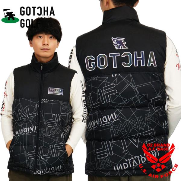 ガッチャゴルフ マジョーラロゴ刺繍 ディメンション ダウンベスト メンズ 新作2025-2026年モ...