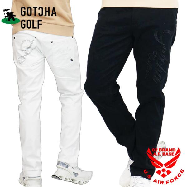 ガッチャ ロゴ刺繍 ベーシック ストレッチ裏起毛パンツ メンズ 新作2025-2026年モデル GO...