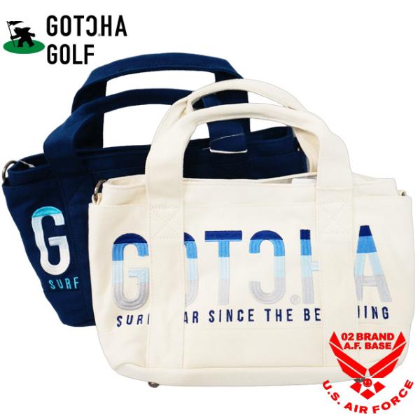 ガッチャゴルフ 2way ロゴ刺繍 サーフグラデーションステッチ スクエア型 キャンバス ラウンドポ...