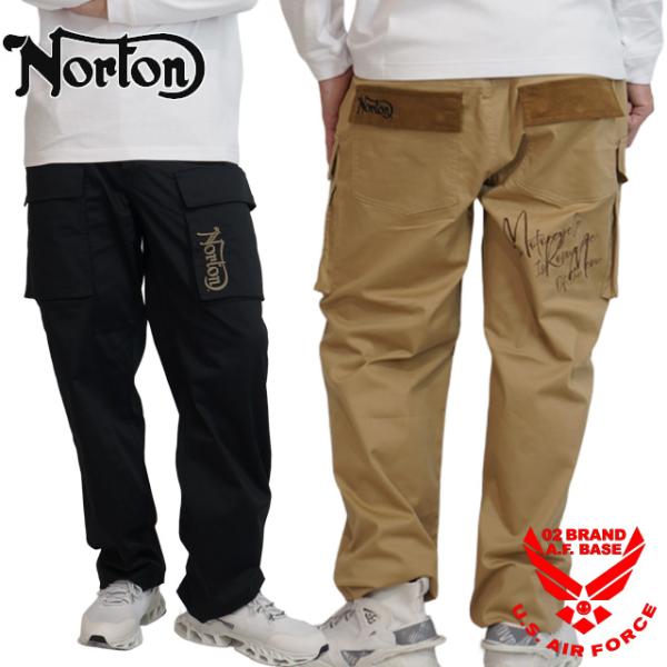 ノートン ロゴ刺繍 コーデュロイ使い ストレッチ カーゴパンツ メンズ 新作2025年モデル NOR...