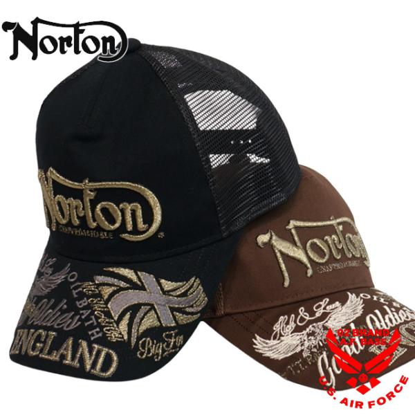ノートン 3Dロゴラメ刺繍 ツイルメッシュキャップ 帽子 メンズ 新作2025年モデル NORTON...