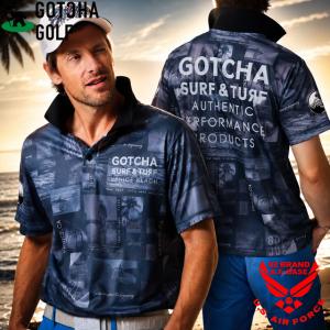 ガッチャゴルフ フォトコラージュ モノトーン ストレッチ 半袖ポロシャツ メンズ 新作2026年モデル GOTCHA GOLF 262gg1209