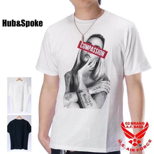 ハブアンドスポーク プリント 半袖Tシャツ メンズ Hub&amp;Spoke 392975