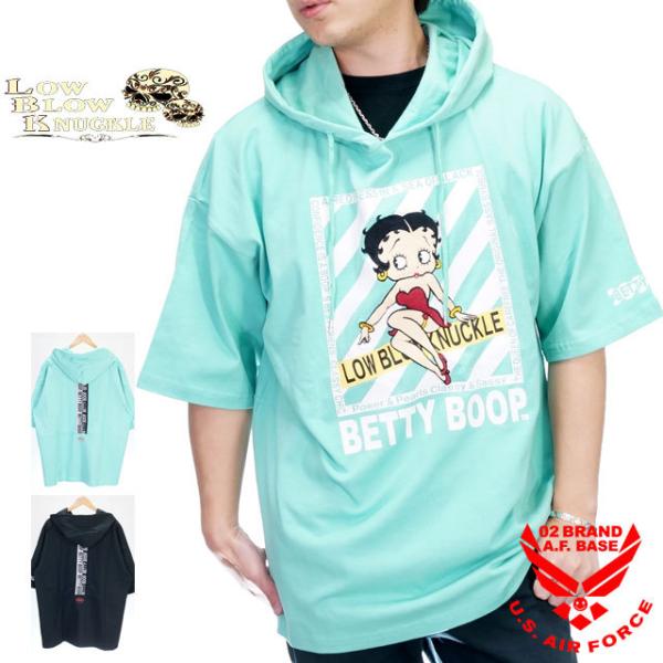 アウトレットセール!!ローブローナックル ベティブープコラボ BIGシルエット 半袖プルパーカー メ...