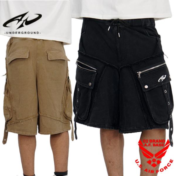 アンダーグランド ピグメント加工 カーゴタイプ ハーフパンツ メンズ 新作2025年モデル UNDE...