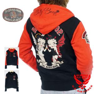 BR×BETTYコラボ ロゴ刺繍ロング丈ファージャケット The BRAVE-MAN BBB