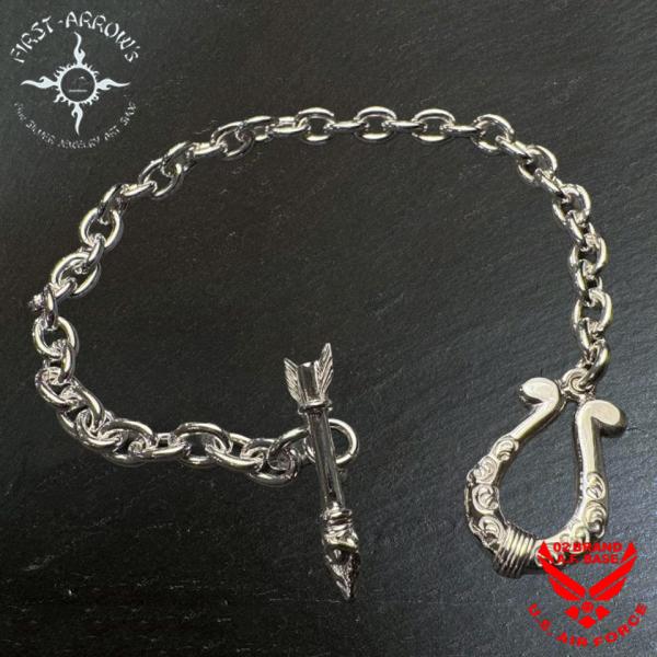 ポイント2倍!!ファーストアローズ カラ草彫り Horseshoe T-bar チェーンブレスレット...