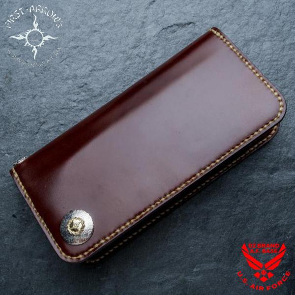 ポイント2倍!!ファーストアローズ K18付 SPコンチョ コードバンレザー ロングウォレット 財布...