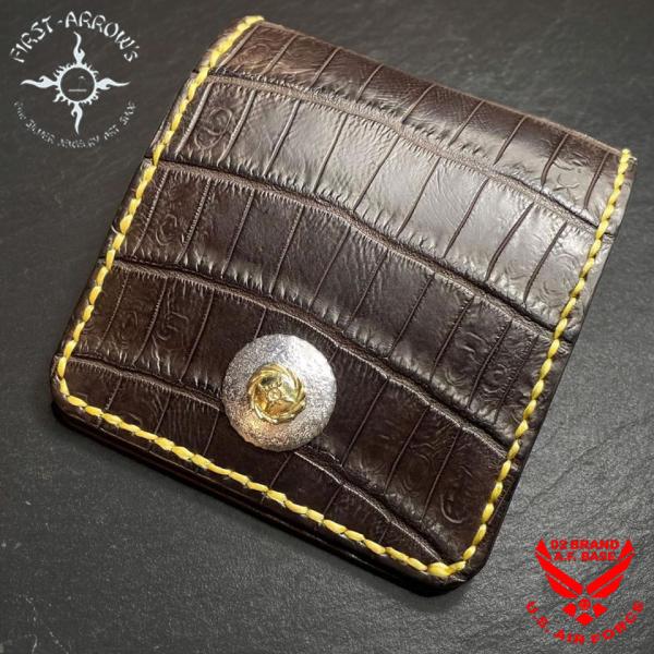 ポイント2倍!!ファーストアローズ K18付 SPコンチョ クロコダイルレザー ハーフウォレット F...