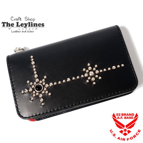 レイラインズ スタッズデコレート イタリアンレザー ミディアムウォレット メンズ The Leyli...