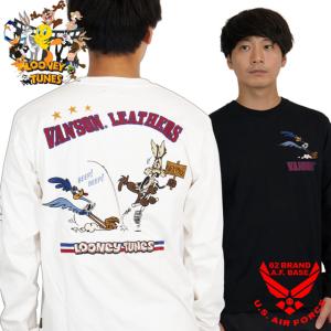 アウトレットセール!!バンソン ルーニーテューンズコラボ ワイリーコヨーテ ロードランナー 刺繍 長袖Tシャツ ロンTee メンズ VANSON LOONEY ltv-2509