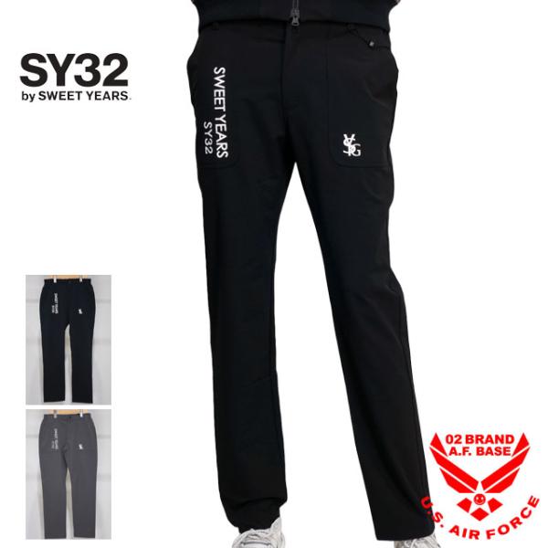 SY32 ロゴプリント DOUBLE WEAVE ストレッチパンツ メンズ 新作2024-2025年...