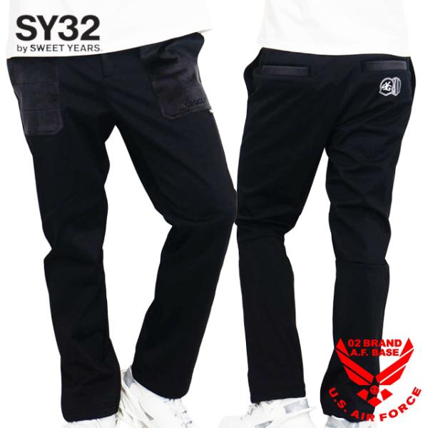 SY32 ベロア使い ストレッチ ABSウォームボンディングパンツ 暖パン メンズ 新作2025-2...