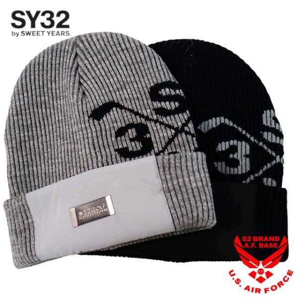 SY32 メタリックプレート ロゴジャガード ニットキャップ ユニセックス 新作2025年モデル S...