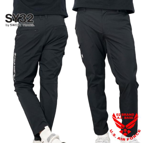 SY32 ロゴ刺繍 ストレッチ ツイルカーゴパンツ メンズ 新作2025年モデル スウィートイヤーズ...
