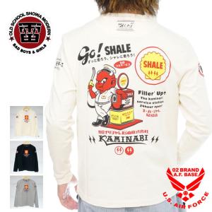 テッドマン カミナリモータース コラボ カミナリシャレ ガソリンスタンド 長袖Tシャツ ロンTee メンズ 新作2023-2024年モデル KAMINARI tdkmlt-100｜02brand