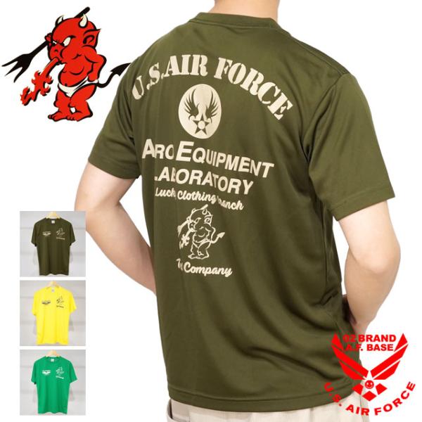 テッドマン U.S.A.F 空軍ミリタリー プリント ドライ半袖Tシャツ メンズ ユニセックス 新作...