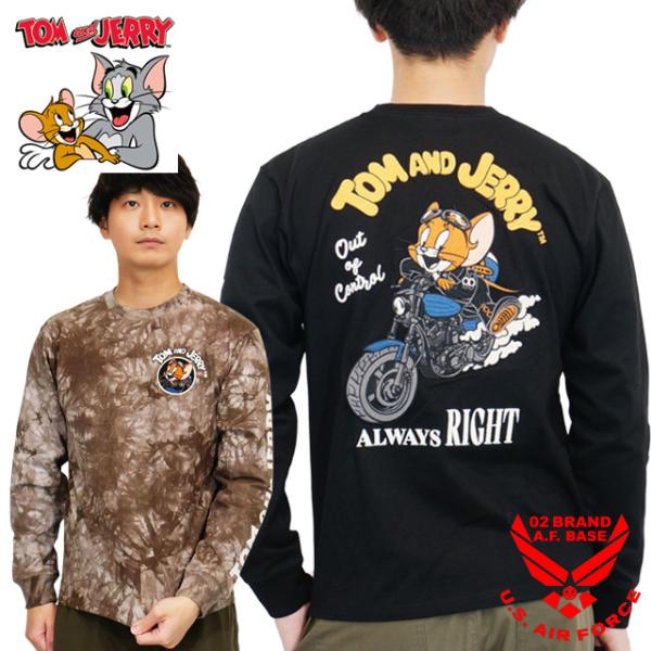 トムとジェリー バイカーズジェリー刺繍 長袖Tシャツ ロンTee メンズ 新作2026年モデル To...