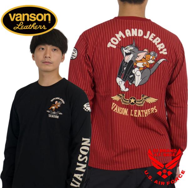 バンソン トムとジェリーコラボ フライングスター刺繍 長袖Tシャツ ロンTee メンズ 新作2025...
