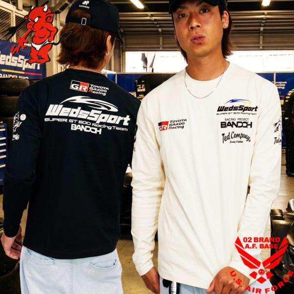 テッドマン ウェッズ BANDOH コラボ GT500 ピットクルー 長袖Tシャツ ロンTee メン...