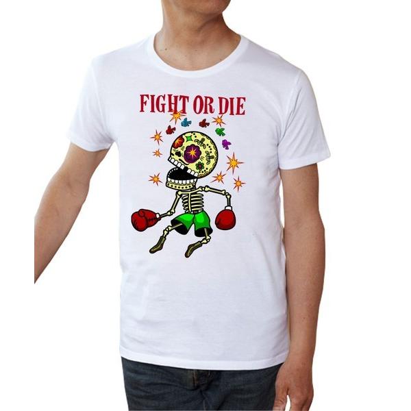 02☆FIGHETER （オツ☆ファイター） FIGHT OR DIE 半袖 Tシャツ K−1 チャ...