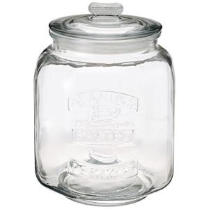 リビング ガラス瓶 キャニスター ガラス クッキージャー Lサイズ 目安容量約 7.0L 径21×高さ30cm クリア アーモンドの商品画像
