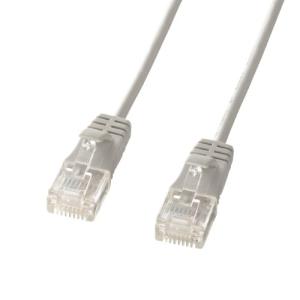 サンワサプライ CAT6準拠LANケーブル 直径3.2mm極細タイプ 7m 1Gbps/250MHz RJ45 ツメ折れ防止? ライトグレーの商品画像