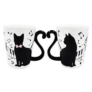 マグカップル ピアノネコ 黒猫オスメス2個セット AR0604101の商品画像