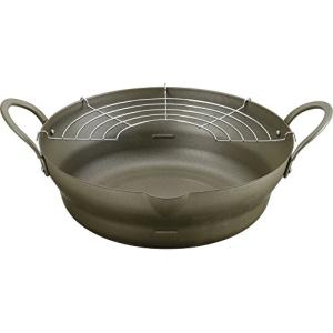 (未使用･未開封品)エポラス からり亭 広口揚げ鍋 28cm (アミ付き) KRR-28W ブラック エポラス からり亭 広口揚げ鍋 28cm アミ付き KRR28W ブラック - 最