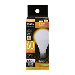エルパ LED電球 ミニクリプトン球形 口金E17 60W形 電球色 5年 LDA7LGE17G4106の商品画像