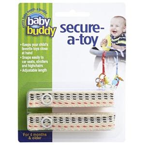 Baby Buddy ベビー バディ Secure-A-Toy 2ct おもちゃストラップ ステッチ 1柄各2本組 【アメリカ製】 Novacheck｜0301em