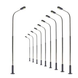 モデル街灯 道路灯 街灯柱 LED ライト 白 78mm 1:87~1:120 10本入り