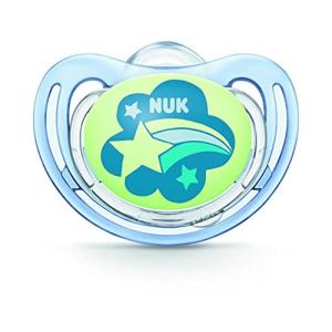 NUK ヌーク おしゃぶりフリースタイルナイト （消毒ケース付き） 0-6カ月用 ながれぼし青 OCNK40729396の商品画像