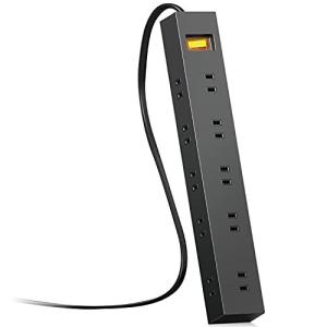 エレコム 電源タップ 雷ガード 10個口 コンパクトタイプ マグネット 一括スイッチ ほこりシャッター付 スイングプラグ 5m ブラック ECT-15の商品画像