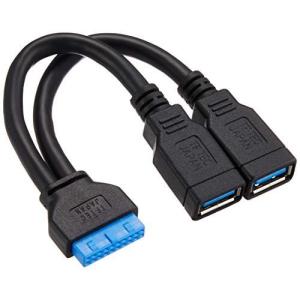 変換名人 M/B上のUSB3.0ピンヘッダ端子 → USB3.0 (Aメス×2) 変換ケーブル MB-USB3/CAの商品画像