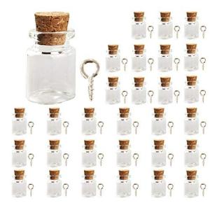 フェリモア ガラス小瓶 コルク ヒートン ミニボトル 手芸材料 ハンドメイド パーツ (100個セット)の商品画像