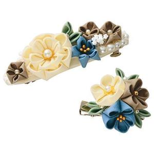 タカギ繊維 Panami 手芸キット コットン生地で作る 普段づかいの つまみ細工 アイボリー バレッタとブローチ LH-448の商品画像