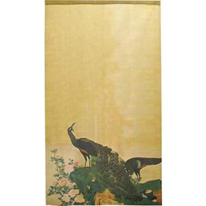 のれん 円山応挙 牡丹孔雀図 約85cm×約150cm (91135)の商品画像