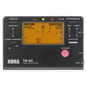 【中古】KORG(コルグ) チューナー メトロノーム 同時に使える TM-60 BK ブラック 吹奏楽 ブラスバンド オーケストラ 個人練習 コンパクト 持ち運び KORG (コルグ) チューナー メトロノーム 同時に使える TM-60 BK