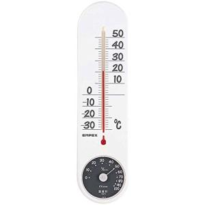 エンペックス気象計 温度計湿度計 ホワイト (約) H29.5×W7.7×D1.8cmの商品画像