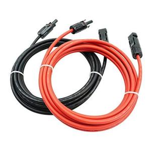 IKEMI ソーラーケーブル5m ソーラーパネル ケーブル 延長 接続ケーブル MC4型コネクター付延長線 4sq 両端加工 2本/組 赤 黒